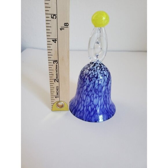 Vintage Art Glass Bell with Blown Glass top and bottom Czech Republic 5.5" tall - Picture 5 of 6